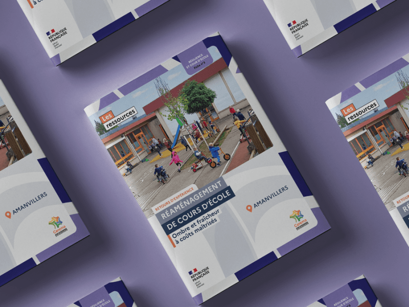 Réaménager les cours d&rsquo;école : Des fiches sur les retours d&rsquo;expérience /&nbsp;Cerema